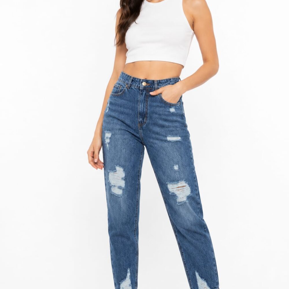 PANTALON MOM  ROTURA